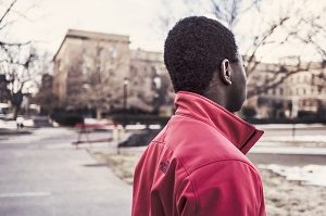 man looking into distance