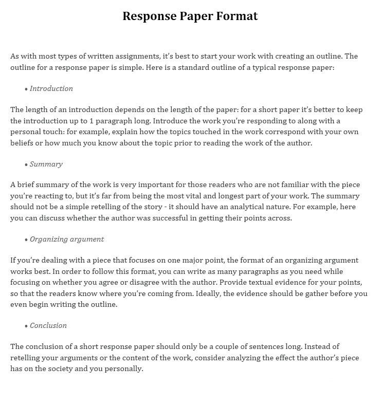 analytical response paper example